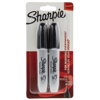 Sharpie Black Chisel Tip Permanent Marker Pen 2 Pcs Pack 1986195
