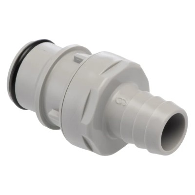 Colder Products Hose Connector 12.7 mm ID Threaded Polypropylene Body, Grey, 4.2 bar HFC22812