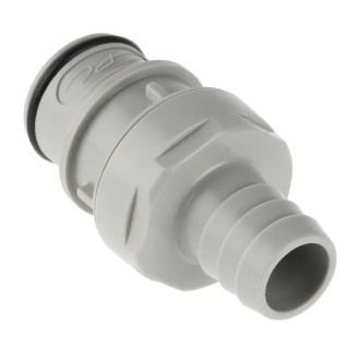 Colder Products Hose Connector 0.5 in ID Threaded Polypropylene Body Grey Color Max Pressure 4.2 bar Max Temp 71°C HFCD22812