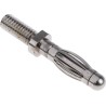 Schutzinger Silver Male Banana Plug 4 mm Connector M4 Thread Termination 33 V ac 70 V dc 32 A Nickel Plating FK 1210 Ni