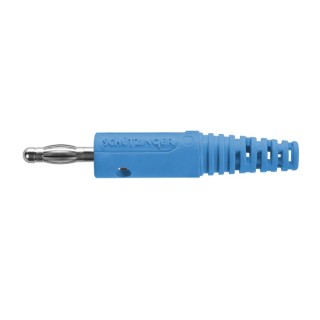 Schutzinger Blue Male Banana Plug Solder Termination 4 mm Connector, 33 V AC, 70 V DC, 32 A, Nickel Plating FK 8 L Ni / BL