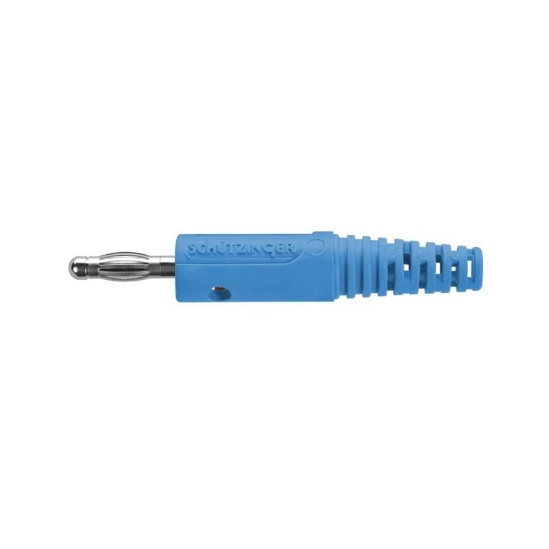 Schutzinger Blue Male Banana Plug Solder Termination 4 mm Connector, 33 V AC, 70 V DC, 32 A, Nickel Plating FK 8 L Ni / BL