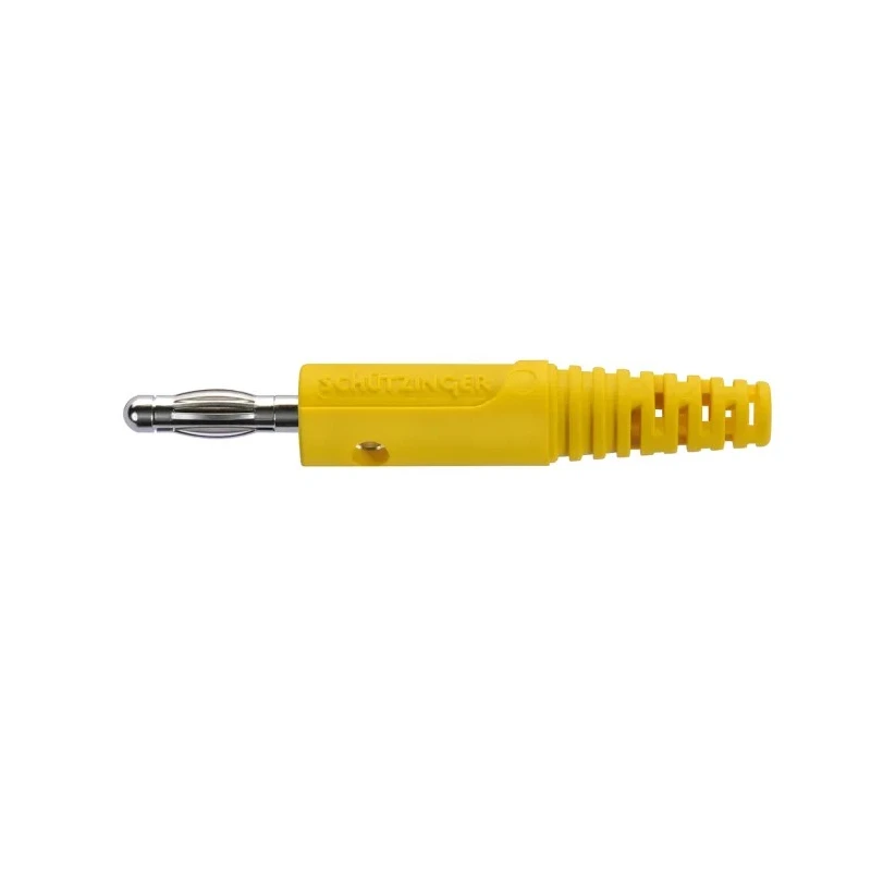 Schutzinger Yellow Male Banana Plug 4 mm Connector Solder Termination 32A 33 V ac 70 V dc Nickel Plating FK 8 L Ni / GE