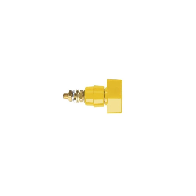 Schutzinger 4 mm Yellow Insulated Brass Terminal Post, 1kV, M6 x 0.75 Thread, 63A POL 631 L / GE