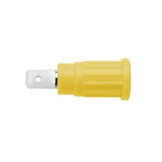 Schutzinger Yellow Female Banana Socket 4 mm Connector 1kV 32A PC Pin Termination Nickel Plating SEPB 6453 Ni / GE