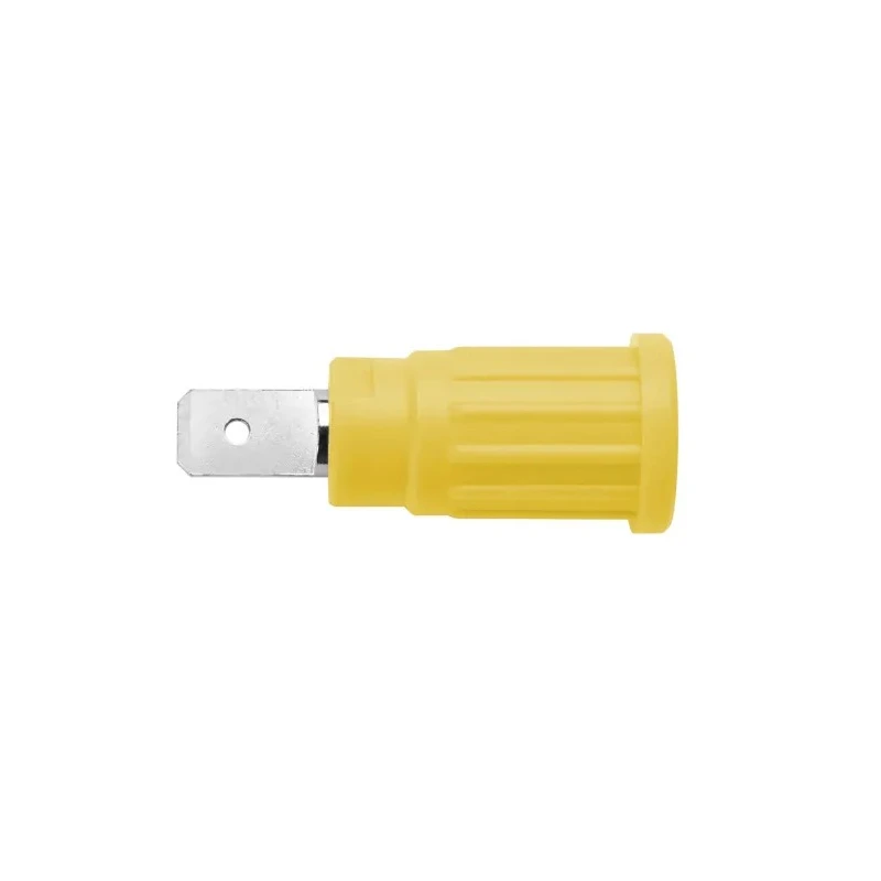 Schutzinger Yellow Female Banana Socket 4 mm Connector 1kV 32A PC Pin Termination Nickel Plating SEPB 6453 Ni / GE