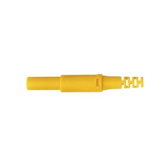 Schutzinger Yellow Male Banana Plug 4 mm Connector, Screw Termination, 1kV, 32A, Nickel Plated SFK 30 S Ni / OK / GE