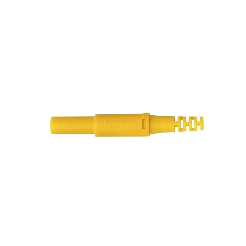 Schutzinger Yellow Male Banana Plug 4 mm Connector, Screw Termination, 1kV, 32A, Nickel Plated SFK 30 S Ni / OK / GE
