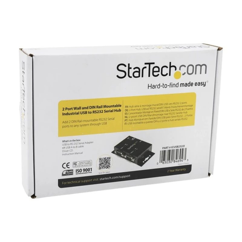 StarTech.com RS232 Interface Converter 2 Ports 921.6kbps USB-B Female to D-Sub Serial Output 