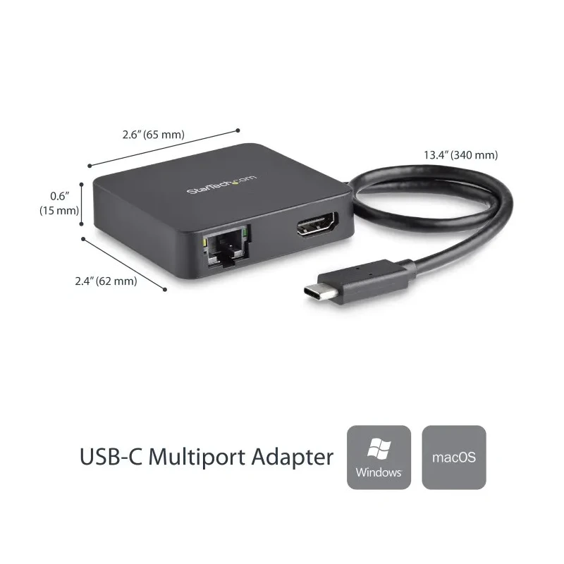 StarTech.com USB C Docking Station with 4096 x 2160 pixel HDMI, 2 USB 3.0 Ports, Gigabit Ethernet, Thunderbolt 3 DKT30CHD