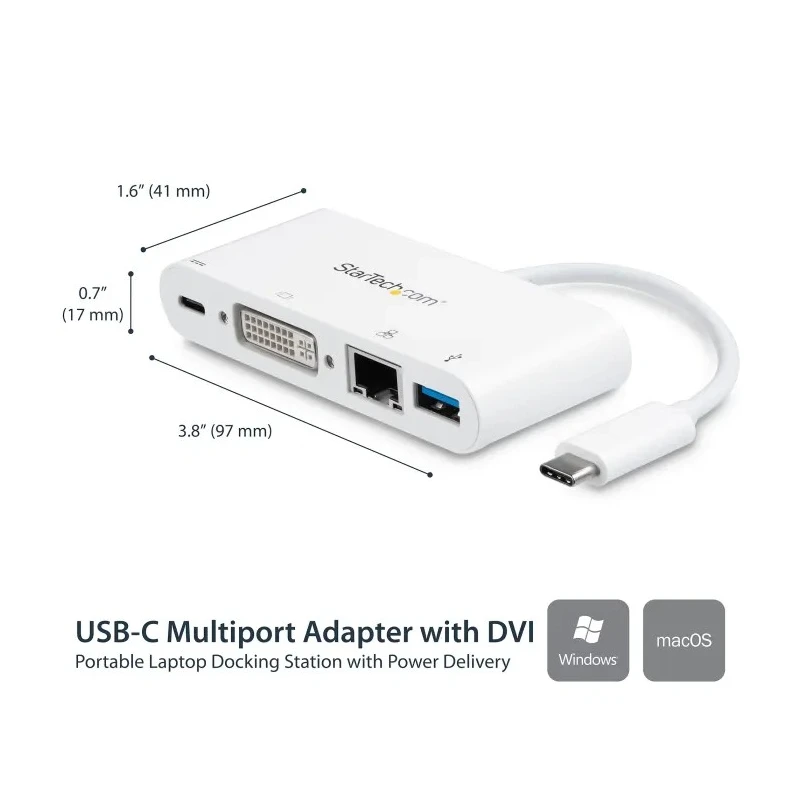 StarTech.com 1920 x 1200 Pixel USB C Docking Station with USB 3.0 Ports and DVI Output DKT30CDVPD