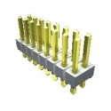 Samtec HTSW Series Right Angle Through Hole Pin Header, 3 Contacts, 2.54 mm Pitch, 1 Row, Unshrouded HTSW-103-08-G-S-RA