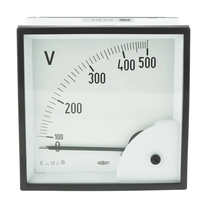 HOBUT Analogue Voltmeter AC 92 mm Cutout Height x 92 mm Cutout Width D96SD500V/2-001