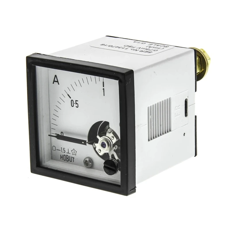 HOBUT Analogue Panel Ammeter 1 A DC, 48 mm x 48 mm, Class 1.5 Moving Coil D48MC