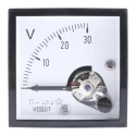 HOBUT D48 Series Analogue DC Voltmeter, 45 mm Cutout Height and Width, IEC Standard D481MCS30V/2-001