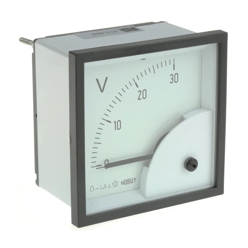 HOBUT D72 Series Analogue Voltmeter DC, 68 mm Cutout, 40°C Max Operating Temperature D721MCS30V/2-001