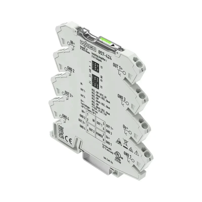 WAGO 857 Series Signal Conditioner Current/Voltage Input Current/Voltage Output 24V DC Supply 857-424