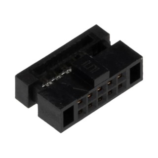 Samtec 10-Way 2 Row IDC Connector for Surface Mount, Straight Orientation, Gold or Tin over Nickel Plating FFSD-05-01-N