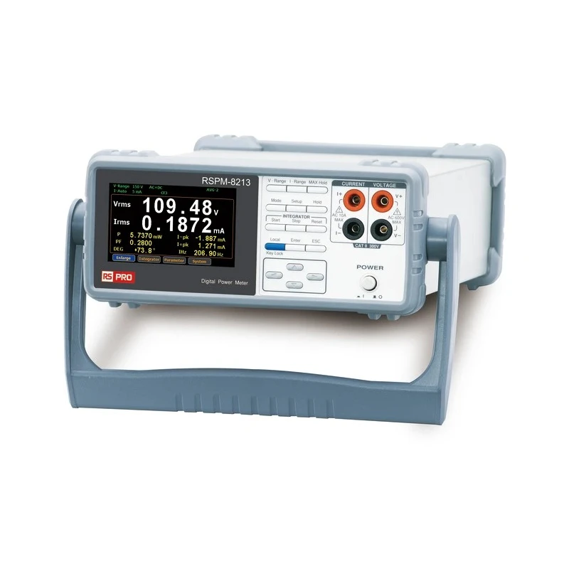 RS PRO Single-Phase AC Power Meter 6 kW Max USB Communication 110x350x270 mm 2.9 kg 180-4805