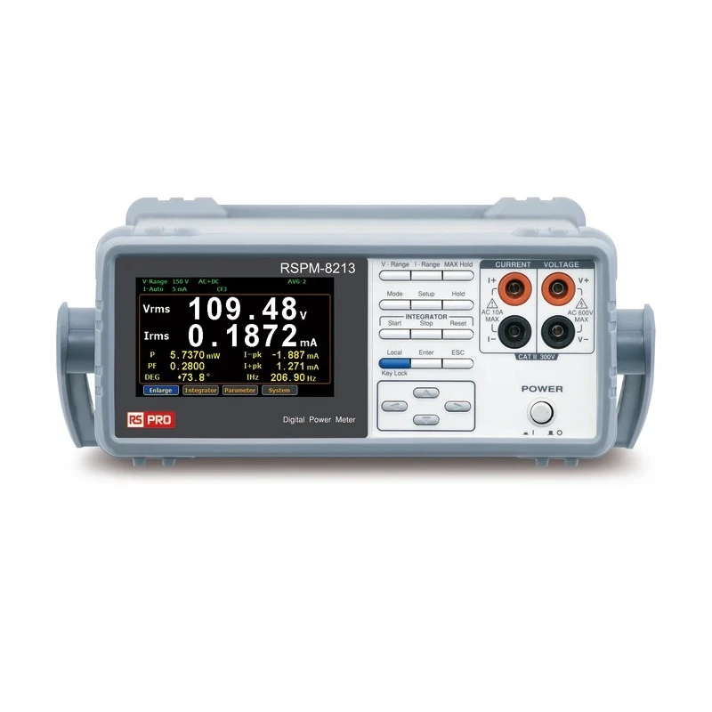 RS PRO Single-Phase AC Power Meter 6 kW Max USB Communication 110x350x270 mm 2.9 kg 180-4805