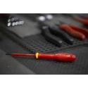 Facom Insulated Screwdriver with 75 mm Blade, VDE/1000V Approved, 178mm Overall Length AT2.5X75VE