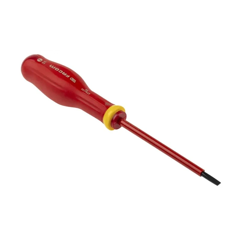 Facom Insulated Screwdriver 100 mm Blade, VDE/1000V Approved, 210mm Overall AT4X100VE