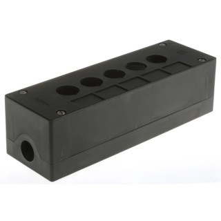 Schneider Electric Black Plastic Harmony Push Button Enclosure 5 Hole 22 mm Diameter XALG05