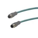 Molex Cat5e Ethernet Cable 1 m Black M12 Female to RJ45 Male Tin Plated Copper Thermoplastic Polyurethane 