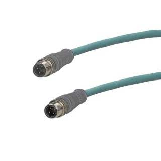 Molex Cat5e Ethernet Cable 1 m Black M12 Female to RJ45 Male Tin Plated Copper Thermoplastic Polyurethane 