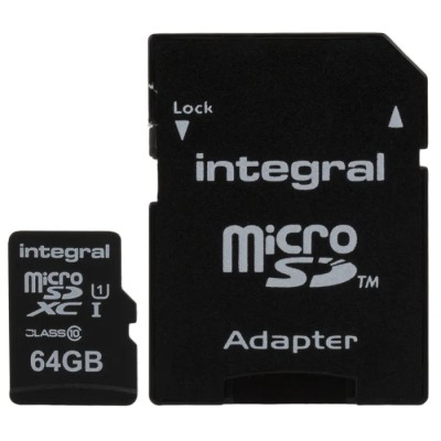 Integral Memory 64 GB MicroSDXC microSD Card Class 10 INMSDX64G10-90U1