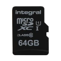 Integral Memory 64 GB MicroSDXC microSD Card Class 10 INMSDX64G10-90U1