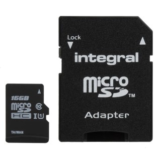 Integral Memory 16 GB MicroSDHC microSD Card Class 10 UHS 1 U1 INMSDH16G10-90UNI