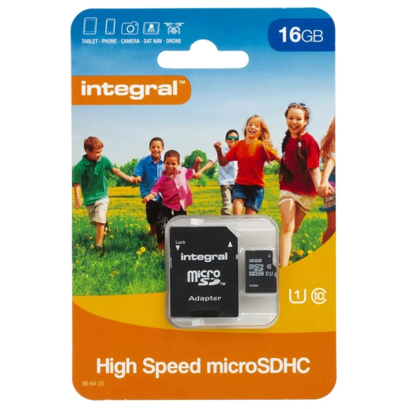 Integral Memory 16 GB MicroSDHC microSD Card Class 10 UHS 1 U1 INMSDH16G10-90UNI