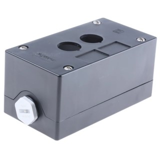 Schneider Electric Black Plastic Harmony Push Button Enclosure 2 Hole 22 mm Diameter XALG02