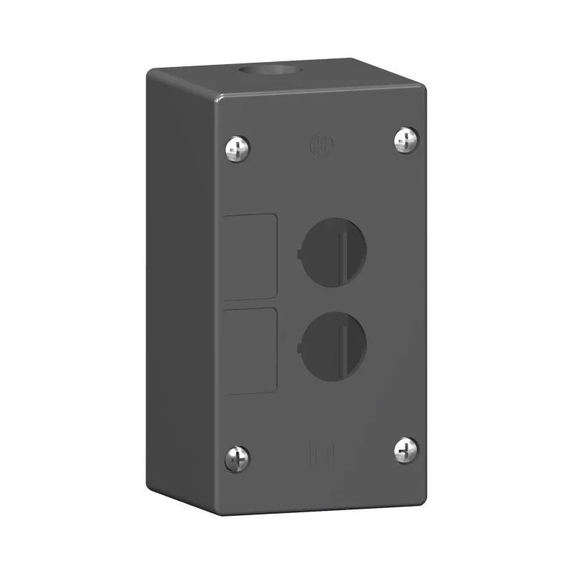 Schneider Electric Black Plastic Harmony Push Button Enclosure 2 Hole 22 mm Diameter XALG02