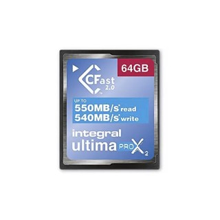 Integral Memory Compact Flash Card 64GB, Read Speed 550MB/s Write Speed 540MB/s INCFA64G-550/540