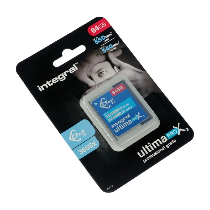 Integral Memory Compact Flash Card 64GB, Read Speed 550MB/s Write Speed 540MB/s INCFA64G-550/540