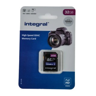 Integral Memory 32 GB SDHC SD Card Class 10 UHS 1 U1 INSDH32G-100V10