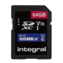 Integral Memory 64 GB SDXC SD Card, Class 10, UHS 1 U1 INSDX64G-100V10