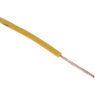 RS PRO Yellow Tri-Rated Hook Up Wire 22 AWG 16/0.2 mm Core Strands 100 m PVC Insulation 105°C 180-5917