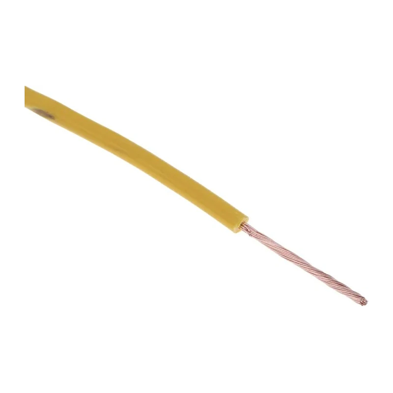 RS PRO Yellow Tri-Rated Hook Up Wire 22 AWG 16/0.2 mm Core Strands 100 m PVC Insulation 105°C 180-5917