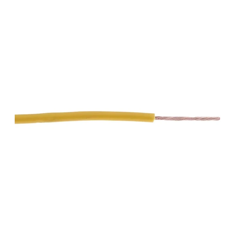 RS PRO Yellow Tri-Rated Hook Up Wire 22 AWG 16/0.2 mm Core Strands 100 m PVC Insulation 105°C 180-5917
