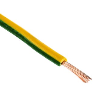 RS PRO Green Yellow Hook Up Wire 16 AWG 30 x 0.25 mm Core Strands 100 m 180-5955