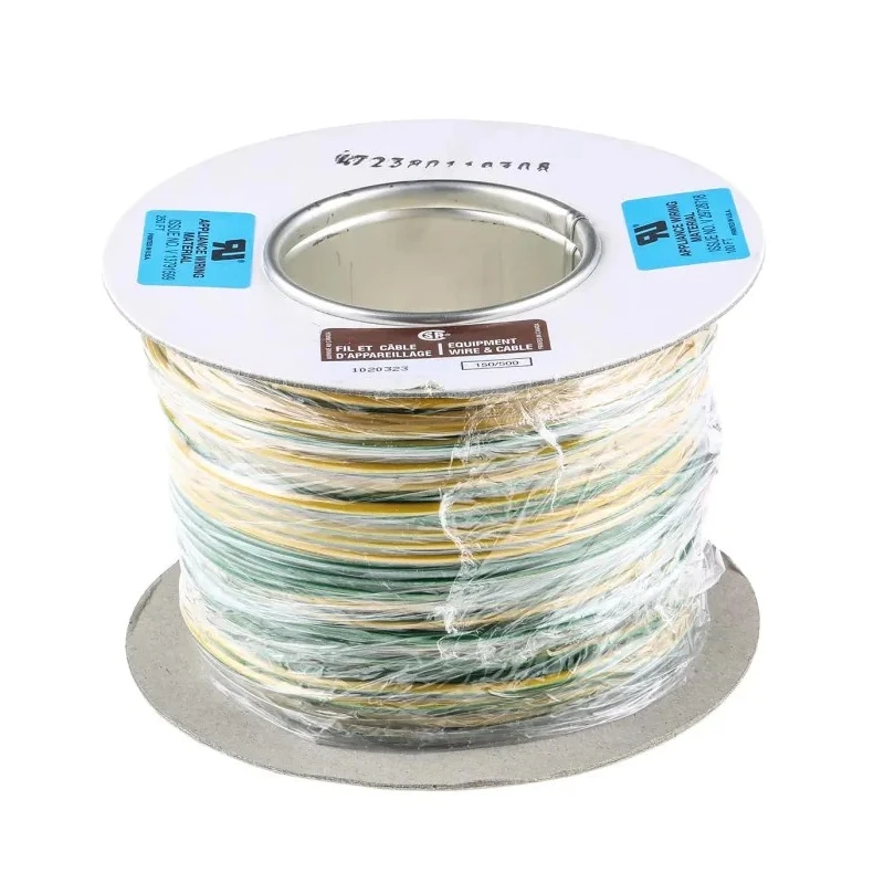 RS PRO Green Yellow Hook Up Wire 16 AWG 30 x 0.25 mm Core Strands 100 m 180-5955