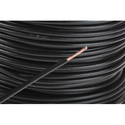 RS PRO Black Hook Up Wire, 14 AWG, 50/0.25 mm Core Strands, 100 m Length, Polyvinyl Chloride Insulation 180-5956