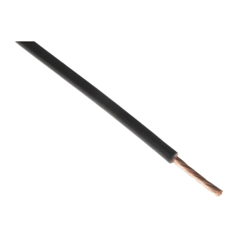 RS PRO Black Hook Up Wire, 14 AWG, 50/0.25 mm Core Strands, 100 m Length, Polyvinyl Chloride Insulation 180-5956