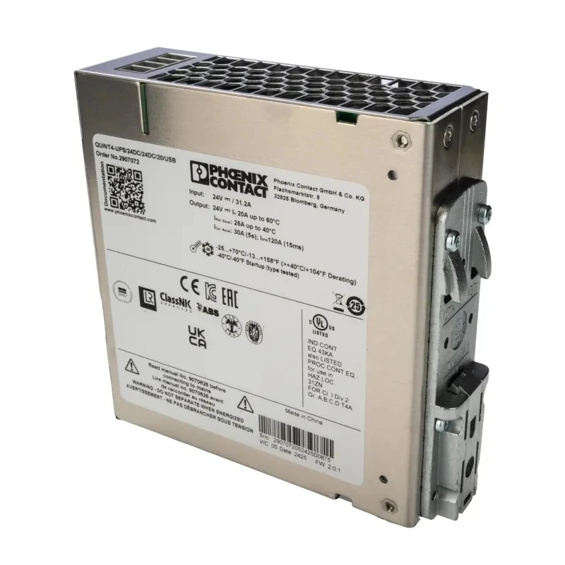 Phoenix Contact Uninterruptible Power Supply QUINT4 738W 18V DC, 30V DC Input DIN Rail UPS 2907072