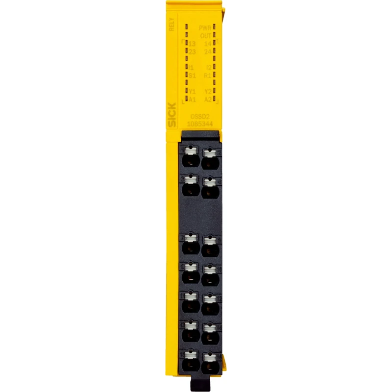 SICK 24V DC Safety Relay with 2 Safety Contacts, Automatic & Manual Reset, Plug-In Terminal, DIN Rail Mount RLY3