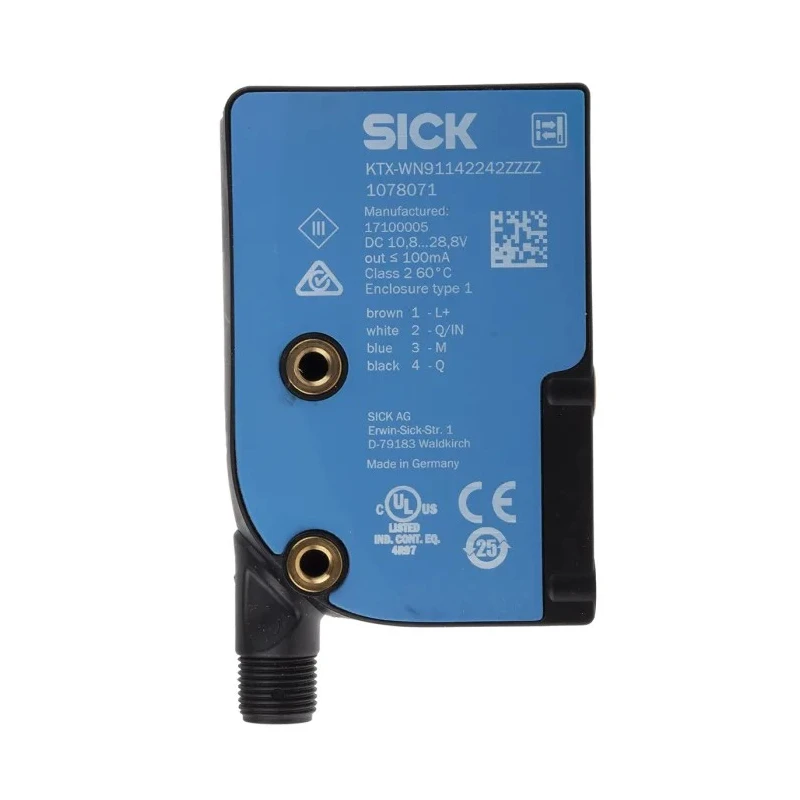 SICK RGB LED Contrast Sensor 13 mm NPN Output 100 mA IP67 Panel Mount 