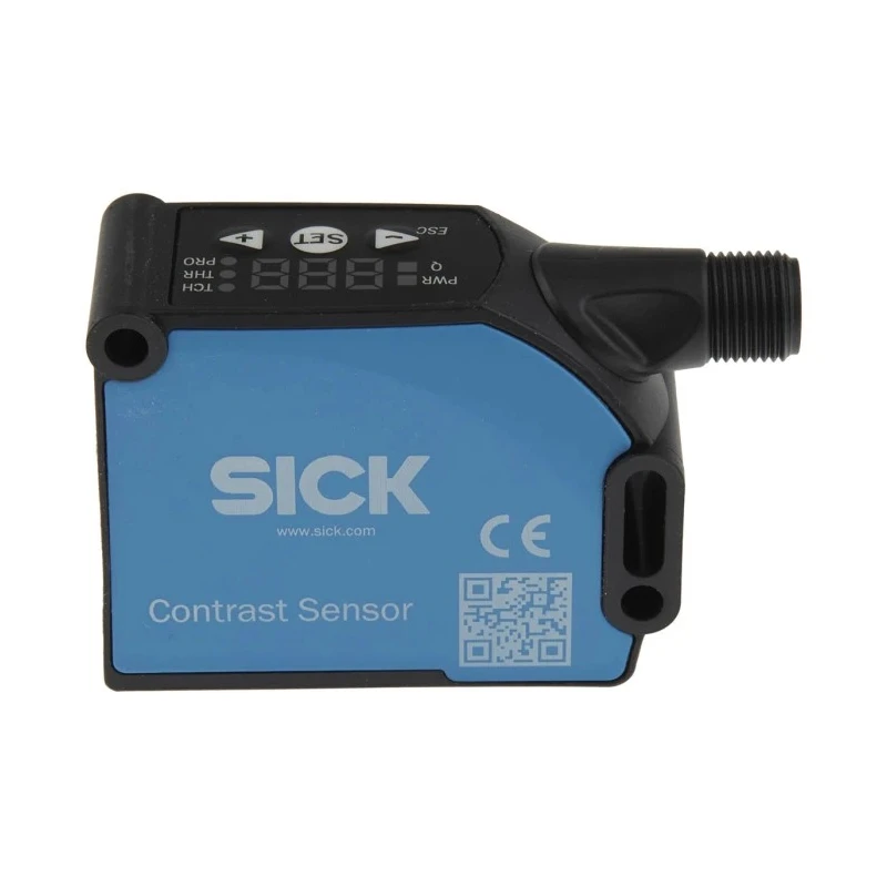 SICK Contrast Sensor RGB LED 13 mm Maximum Detection Push Pull Output 100 mA IO-Link V1.1 IP67 Panel Mount KTS-WB9114115AZZZZ